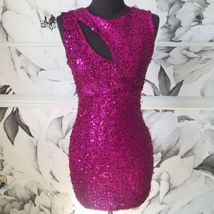 Epique Moi Hot Pink Size Small Sequin Dress